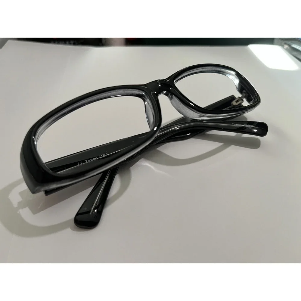NWOT Zimco Attitudes Eyeglass BLACK AUTHENTIC EYEGLASSES FRAME RX 53-18-130